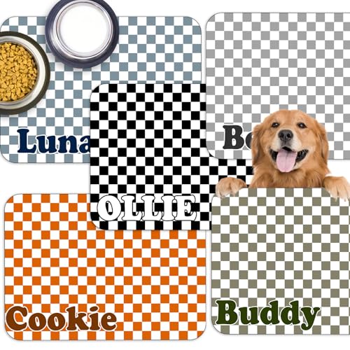 Tapete de comida personalizado para cães e gatos, impermeável, antiderrapante, tapete absorvente de secagem rápida, tapete de alimentação personalizado para solos, cães e gatos