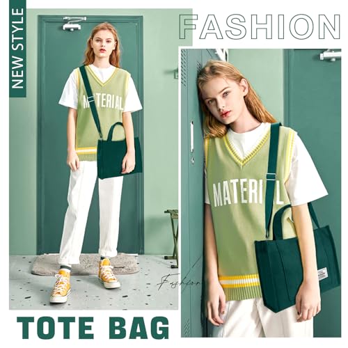 Image of Corduroy Tote Bag for Women Small Satchel Bag Mini Tote Bag Aesthetic Crossbody Handbag - School Work Travel Shopping