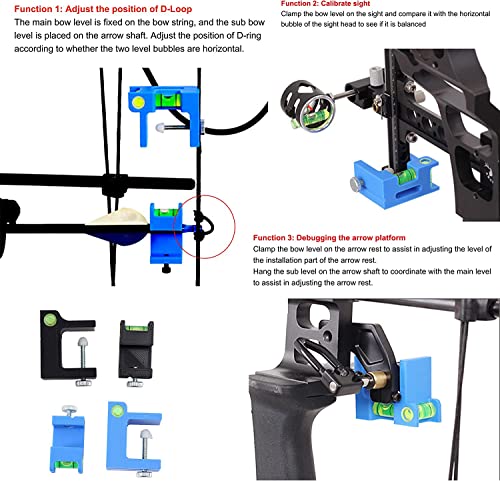 Sopoger Archery Multifunctional Bow Level Tuning And Mounting String 3D Printing Compound Bow Sight Tuning Bubble Level Combo Tool Kit For Compound Bows (Black) #TOP1