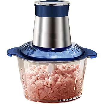 Food Processor, 2L/3L Large Capacity, Chopper, Electric Selected in 2025, 500 W, Super Strong Motor, 1.8 L Large Capacity, 4 Blade Cutter, USB Rechargeable, Food Chopper, Food Mixer, 2 Speeds
