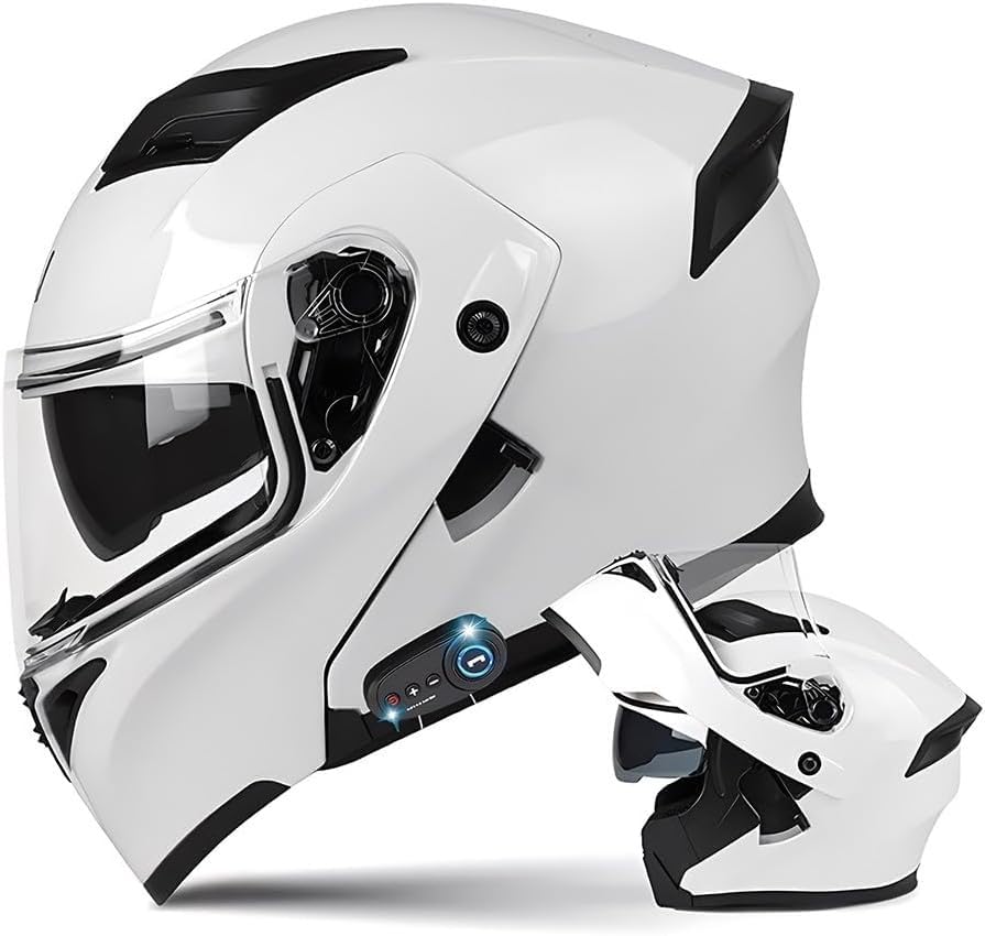 Casque intégral Bluetooth modulable moto scooter anti-buée XL