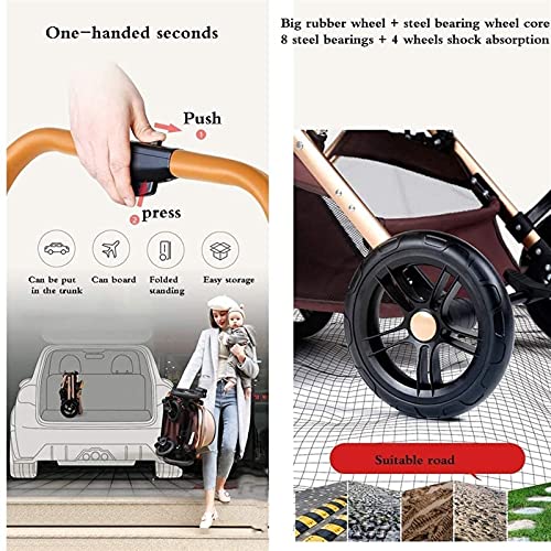 sportieve kinderwagen voor kinderen Babywandelwagen voor Pasgeboren Wagen 3 in 1 Opvouwbaar kinderwagen Travel System… - Afbeelding 7