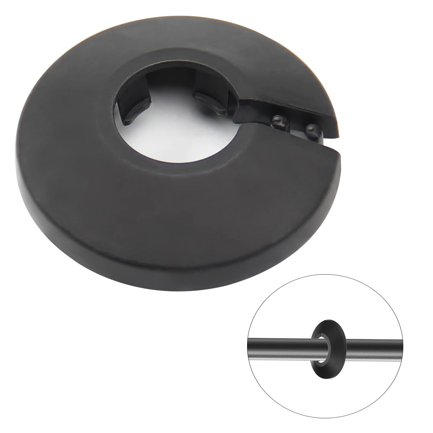 Mromax Black Fit 0.63" Outer Diameter Flange Water Pipe Cover Decoration Pipe Cover Radiator Pp Plastic 16Mm Escutcheon Collar For Wall Pipe Tube Decoration 1Pc