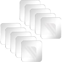 Double Sided Tape Heavy Duty,Clear Nano Tape Square 10PCS,Removable Mounting Tape for Walls,Waterproof Two Sided Sticky Adhesive Pads Strips,Transparent Wall Tape No Damage Cinta Doble Cara