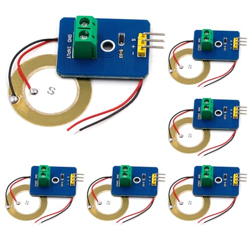 GERUI Lot de 6 modules de capteur de vibration piézo en céramique 3,3 V 5 V - Détecte les vibrations - Module de sortie de signal analogique - Module...