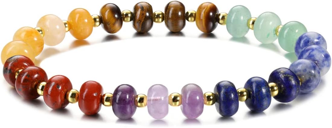 7 Chakra Crystals Bracelet Reiki Healing Crystal Gemstone Bracelets for Women Yoga Meditation