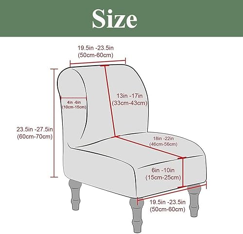Miniatura 6 de Funda para silla decorativa sin brazos, de terciopelo elástico, extraíble, lavable, de lujo, moderno, protector de muebles con parte inferior