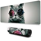 LIEBIRD Cool Cat Extended Xxxl Gaming Mouse Pad - 31.5Lx11.8Wx0.12H - Portable with Extended XXL Size - Non-slip Rubber Base - Special Treated Textured Weave with Precision Control