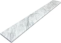 Vista 1 de Bisel doble de umbral de mármol pulido de carrara blanco italiano para transiciones de piso (4 x 24 pulgadas)