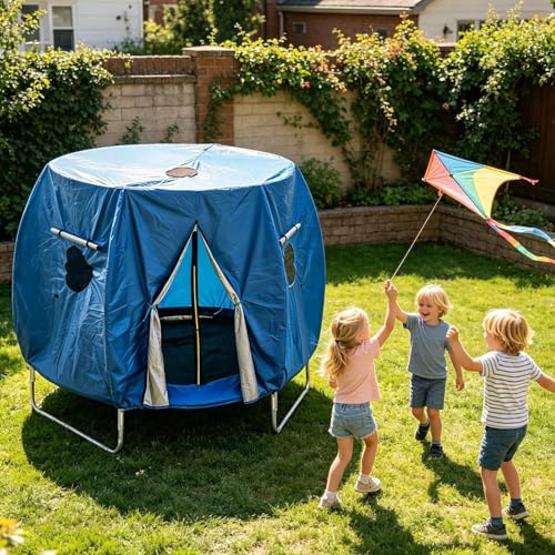 Auvent tente coupe-vent pour housse trampoline extérieur de jardin