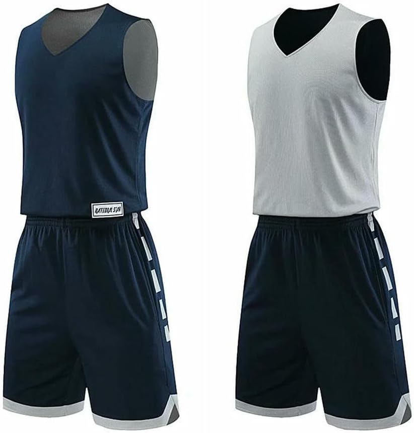 SLJYM Double-sided Basketball Jerseys Suit for Men Women Quick-drying Basketball Training Uniform Sets Sleeveless Sports Clothes