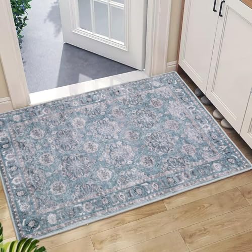 SERISSA 2x3 Washable Non Slip Floral Boho Small Area Rug for Entryway