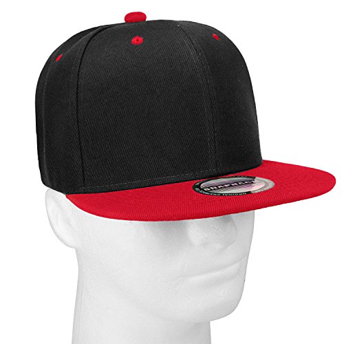 Image of Classic Snapback Hat Cap Hip Hop Style Flat Bill Blank Solid Color Adjustable Size