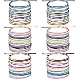 36 Pieces Friendship Braided Bracelet Handmade Wave Adjustable Braided Bracelet Colorful Bohemian Beaded Bracelet Wrist Cord Anklets Jewelry for Women Teen Girls Men Handcrafted Birthday Party Favors