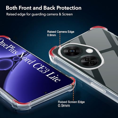 Image of Jkobi Shockproof Crystal-Clear Back Cover for OnePlus Nord CE 3 Lite (Anti Yellow Case | Drop & Camera Protection | Hard Polycarbonate)