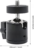 Vista 2 de Honbay 1 unids 1/4 pulgadas a 3/8 pulgadas 360 giratorio mini cabeza esférica giratoria con tornillo de 1/4 pulgadas convertidor adaptador tornillo