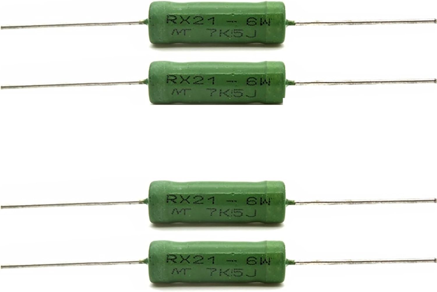 5PCS RX21 6W 10W Wire Wound Resistance 5% 1R 10R 100R 1K 10K 12K 15K 18R 20R 22R 24R 27R 30R 33R 36R 0.01R 0.05R 0.1R 0.12R(10W 470R)