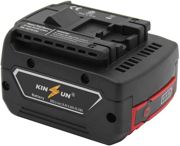 KINSUN Replacement Power Tool Battery 14.4V 3.0Ah Li-Ion for Bosch Cordless Drill 2 607 336 078 2 607 336 224 2 607 336 318 2 607 336 600 2 607 336 608 2 607 336 740 BAT607 BAT607G BAT614 BAT614G