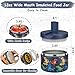 Pawtong 12oz Insulated Vacuum Food Jar with Buckle Lid Wide Mouth Soup Thermo for Hot Food Kids Leakproof Stainless Steel Lunch Container (Blue-Dinosaur)