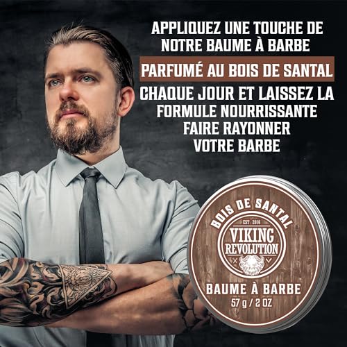 Viking Revolution - Baume Barbe Homme avec Huiles d'Argan & Jojoba - Coiffe, Renforce & Adoucit la Barbe & la Moustache - Parfum Bois de Santal - Cadeau Homme - 57 g – vue 6