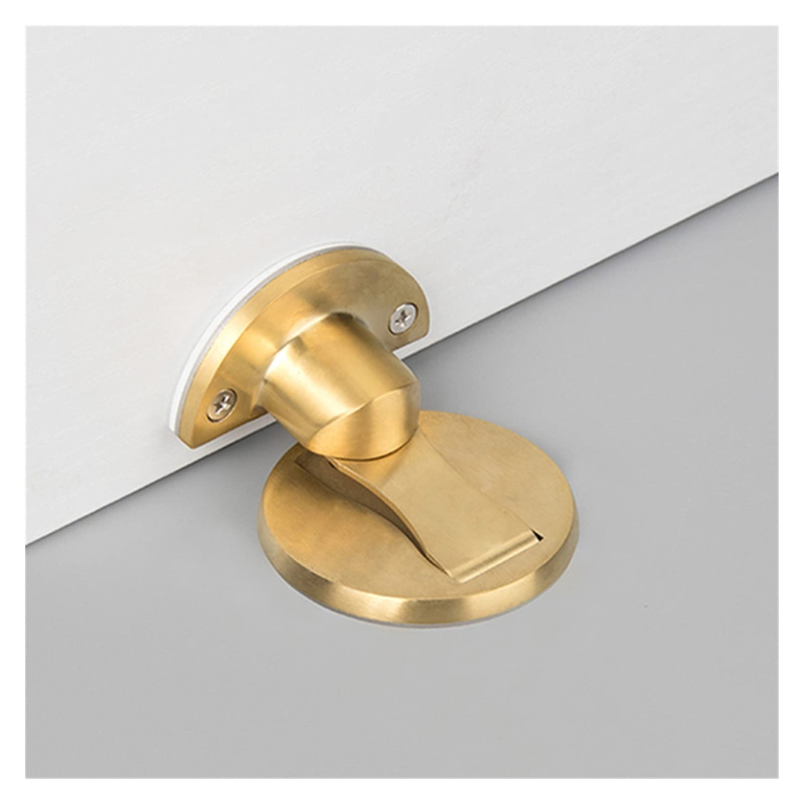 Self-Adhesive Door Stopper,Bumper Buffer, 304 Stainless Steel Stops Holder Hidden Catch Floor Doorstop Toilet Furniture Hardware(Giallo)