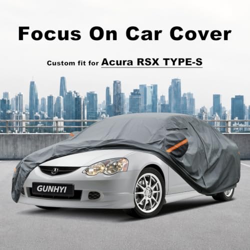 Image of GUNHYI Premium Car Cover Custom Fit Acura RSX Type-S, 16 Layers Heavy Duty Car Cover Waterproof All Weather with Zipper Door for Sun Rain Snow Dust Uv Protection