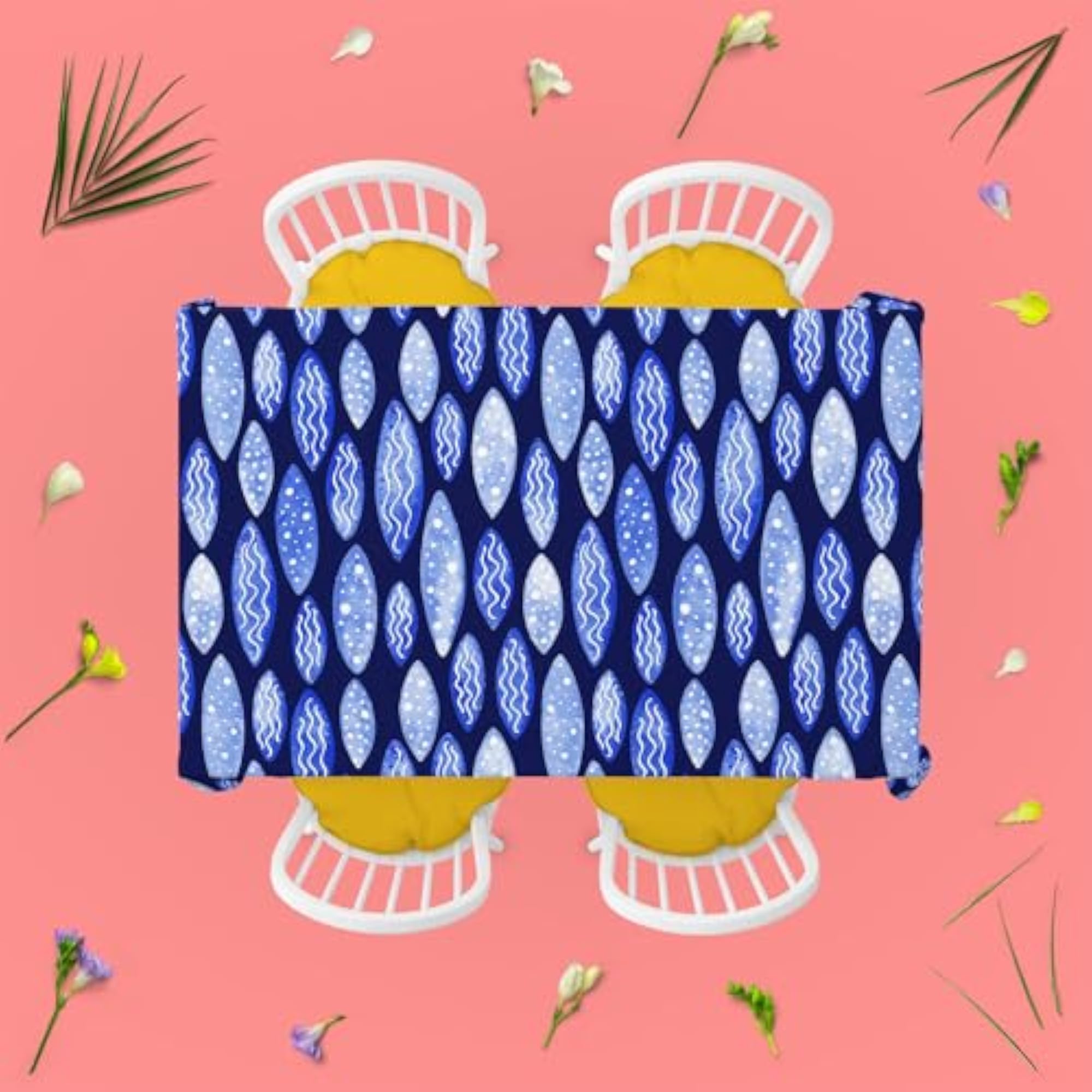 Spots & Waves D1 Table Cloth Cover for Dining & Center Table