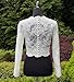 Shawl Arm Covers for Women Wedding Bridal Petite Long Sleeves Ivory Jewel Neck Zipper Back Embroidery Lace Applique Bolero Wedding Jacket Plus Size 4