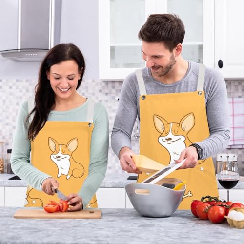Tablier de cuisine corgi lot de 2 imperméable pour protéger vos vêtements