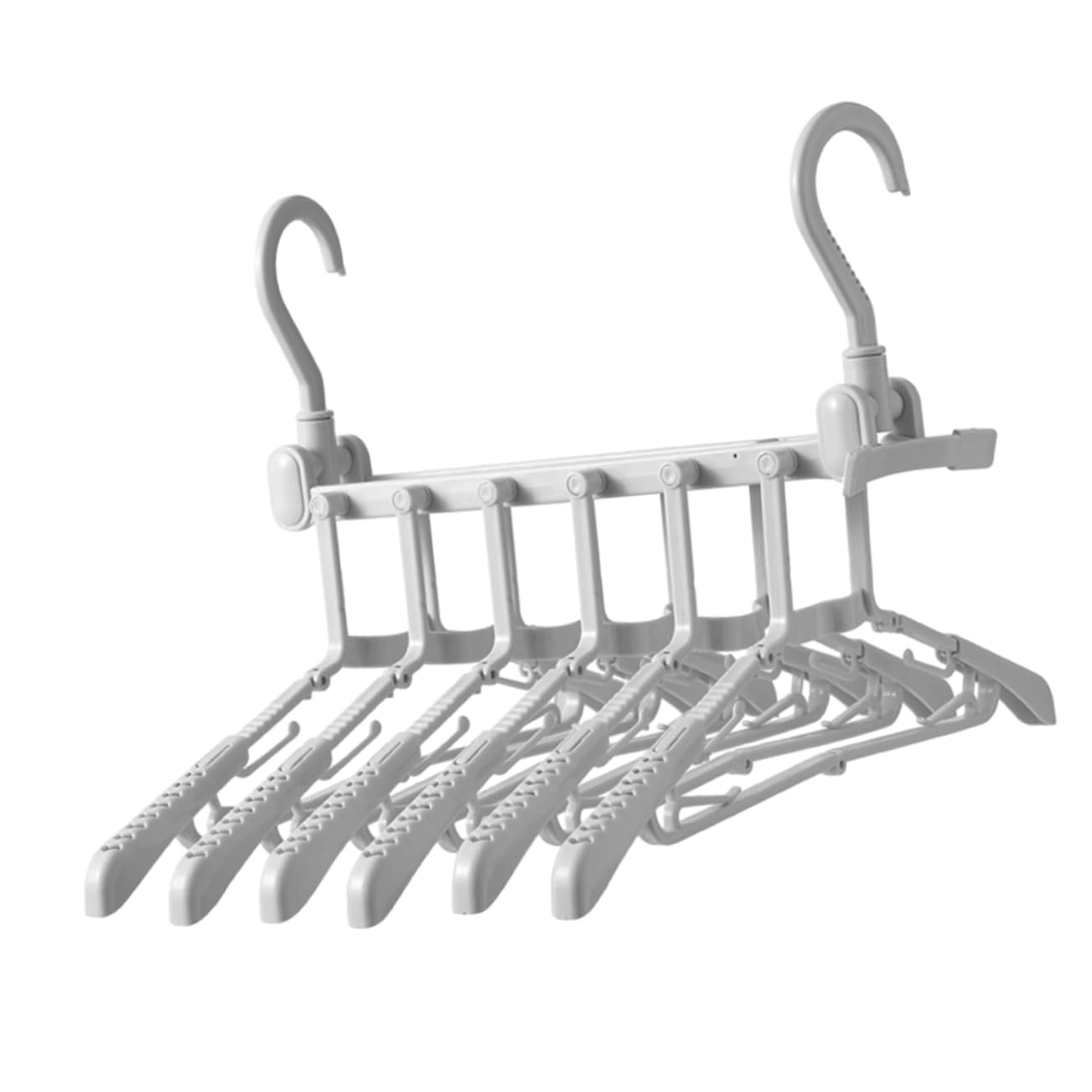 Cabilock 1PC Foldable Clothes Hanger Multi Functional Telescopic Pants Rack for Home Hotel Use Space Saving Wardrobe Organizer Material for Travel Storage Grey