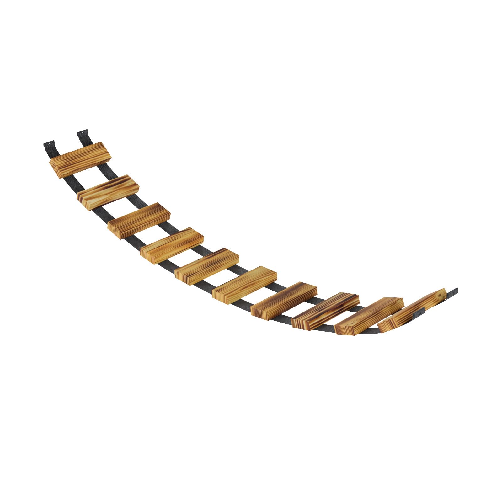 QLS Set arrampicata gatti legno/acciaio da soffitto loft | Con 2 ponti e 3 lettini per arrampicarsi, osservare e riposare, combinabile ed espandibile
