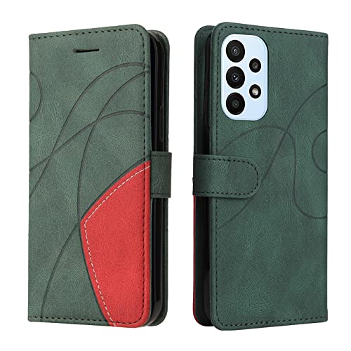 CXTCASE Funda Cartera para Samsung Galaxy A23 4G&5G/M23 5G/F23 5G Carcasa, FuncióN Kickstand Cubre con Samsung Galaxy M23 5G, Funda con Tapa Samsung Galaxy A23, Funda Movil Carcasa PU Cuero, Verde