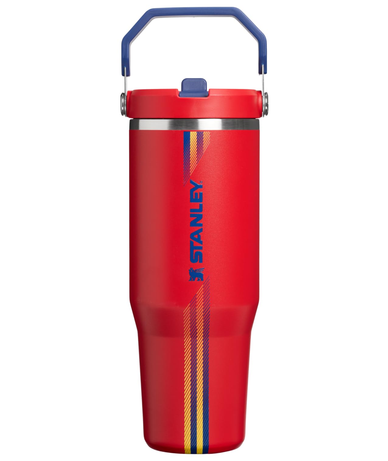 STANLEY IceFlow 2.0 Flip Straw Tumbler, 30 oz, Team Red Dark Blue | Easy Carry Handle | Twist On Lid and Flip Up Straw | Leak Resistant Water Bottle | Insulated Stainless Steel | BPA-Free