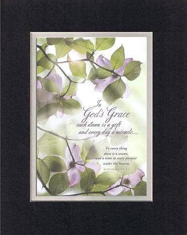 Inspiring (In God's Grace .) 8 x 10 Inches Frame able Note Card on Double Beveled Matting (Black On White)