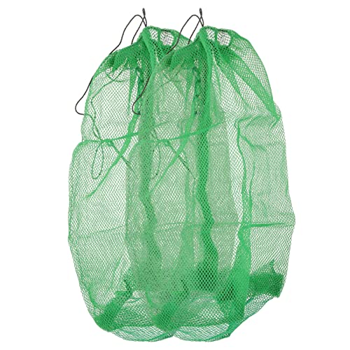 INOOMP 2pcs Fishing Net Bag Foldable Fishing Keep Net Nylon Fish Catching Basket Mesh Fish Fin Snorkel Net Bag Fish Cage Outdoor Fishing Gear