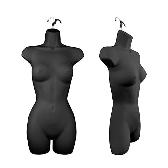 Only Hangers Womens Torso Female Plastic Hanging Mannequin Body Form Black - Pack of 1