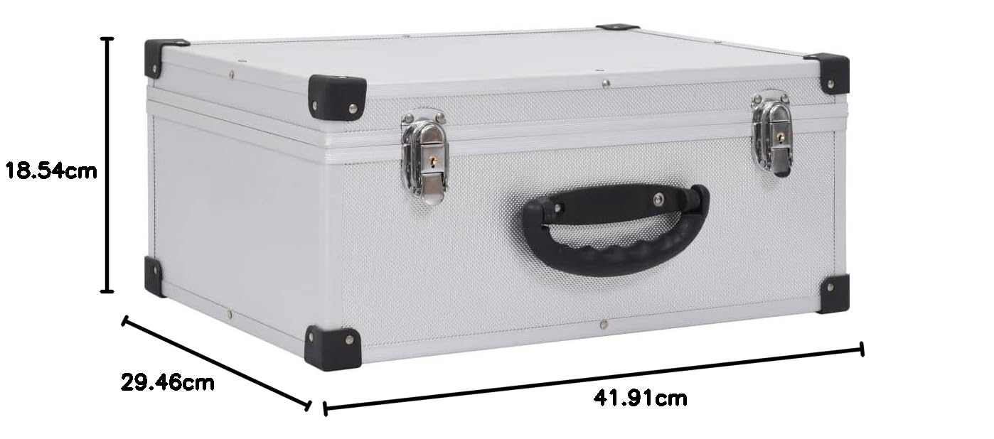 vidaXL Custodia CD per 60 CD Spaziosa con Rifiniture Bordi Rinforzati Resistente Robusta Richiudibile Contenitore Valigetta Box Alluminio ABS Argento
