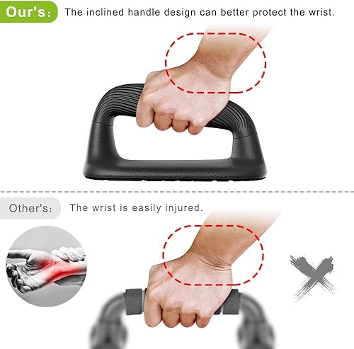 Miniatura 4 de Kipika Barras de empuje, soportes de flexión, asas antideslizantes de plástico suave, almohadilla antideslizante inferior, equipo de entrenamiento