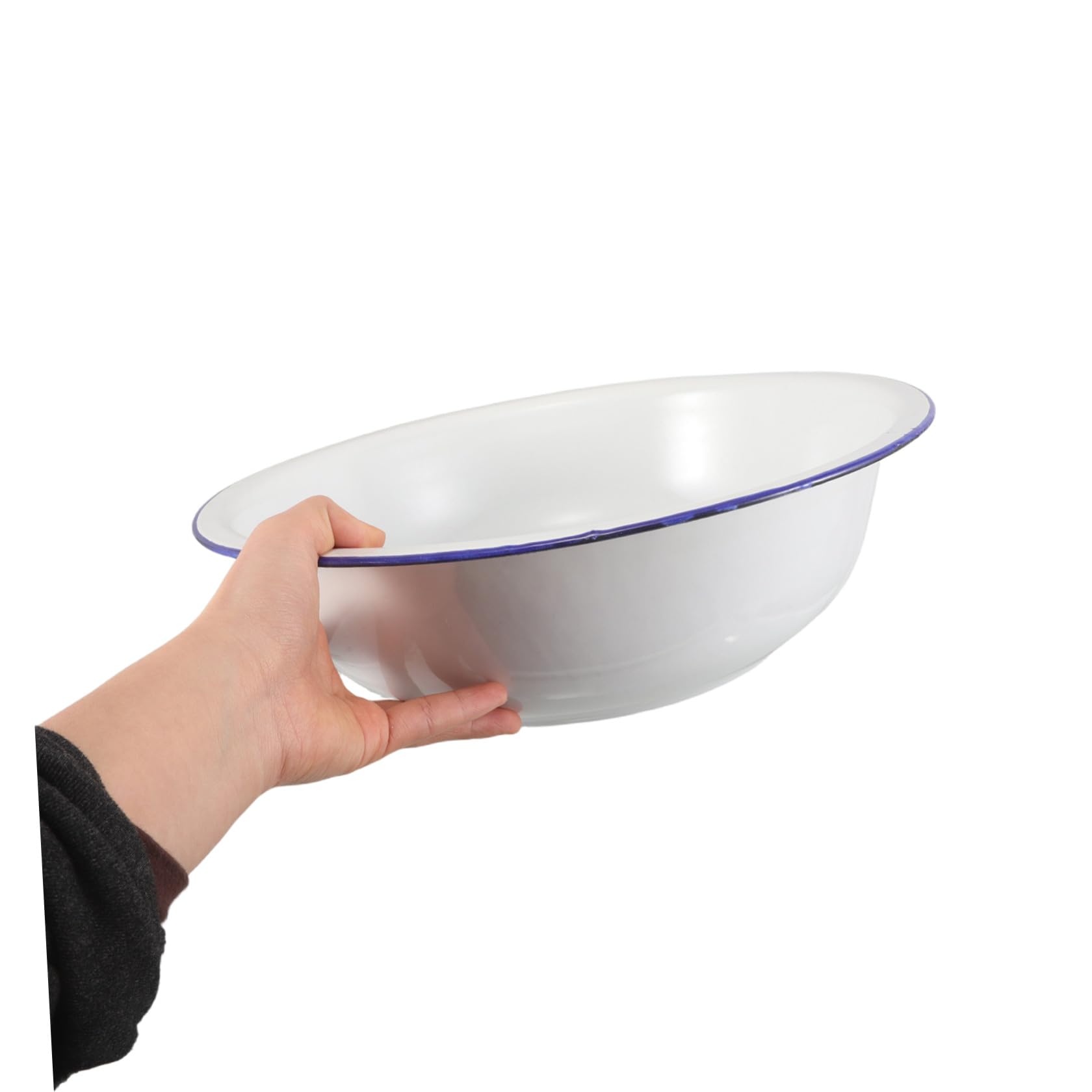 2 Vaschette per Pediluvio in Smalto Vintage, Lavabo Bagno in Metallo Smaltato Resistente, Bacinella Smaltata per Ammollo Piedi e Lavaggio, Dimensioni Generose Adatte a