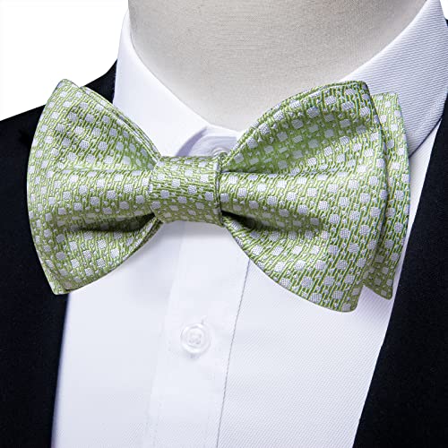 Image of DiBanGu Mens Silk Self Bow Tie Set 4PCS for Tuxedo Wedding