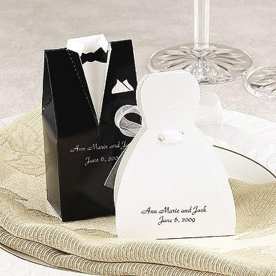 Boxes Black Tuxedo Personalized (50 per order) Wedding Favors