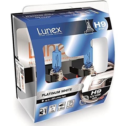 Bombillas halógenas Lunex H9 Platinum White 709 12V 65W PGJ19-5 4000K duobox (2 unidades) Cover