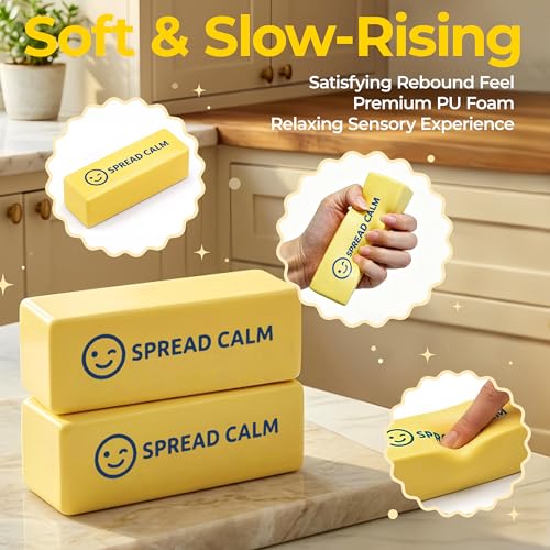 1 Pc Slow Rising Butter Squishy Toys for Adults, Rebound Cute Butter Squeeze Sticks,Quiet Stress Relief Cubes for Anxiety Fidgeting, Sensory Desk Accessories,White Elephant Gift for Office Coworkers - image 3