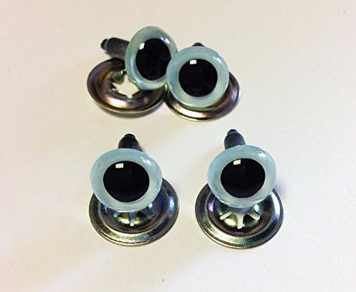 Pack of 2 Pairs - Transparent N. Green Crystal Eyes with Metal Backs - 24mm - Safety Eyes for Soft Toys or Teddy Bears