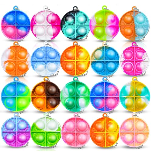 FENQURO 20 Stück fidget toys, Pop-Schlüsselanhänger,...