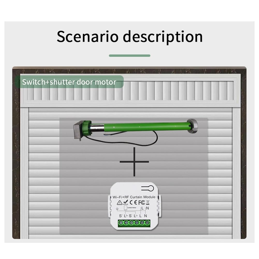 Booso Tuya Smart Curtain Switch WiFi 433Mhz Módulo de Control de Persianas Enrollables con Control Remoto para Persiana Enrollable Eléctrica