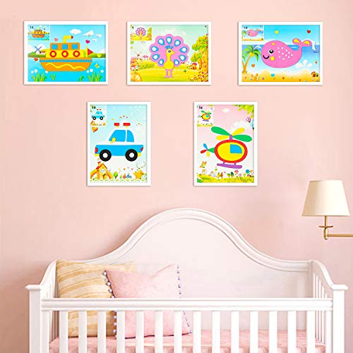 Mallmall6 20Pcs Mosaic Sticker Art Kits For Kids Diy Mosaic Foam Stickers Art Crafts 3D Puzzle Drawing Stickers Craft Activities Early Learning Games Handmade Art Kit For Preschool Toddlers Boys Girl #TOP5