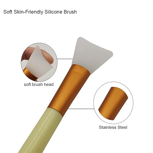 Miniatura 5 de Juego de cuencos para mezclar mascarillas faciales, kit de herramientas de mezcla de silicona, incluye tazón de mezcla, espátula de palo, cepillos