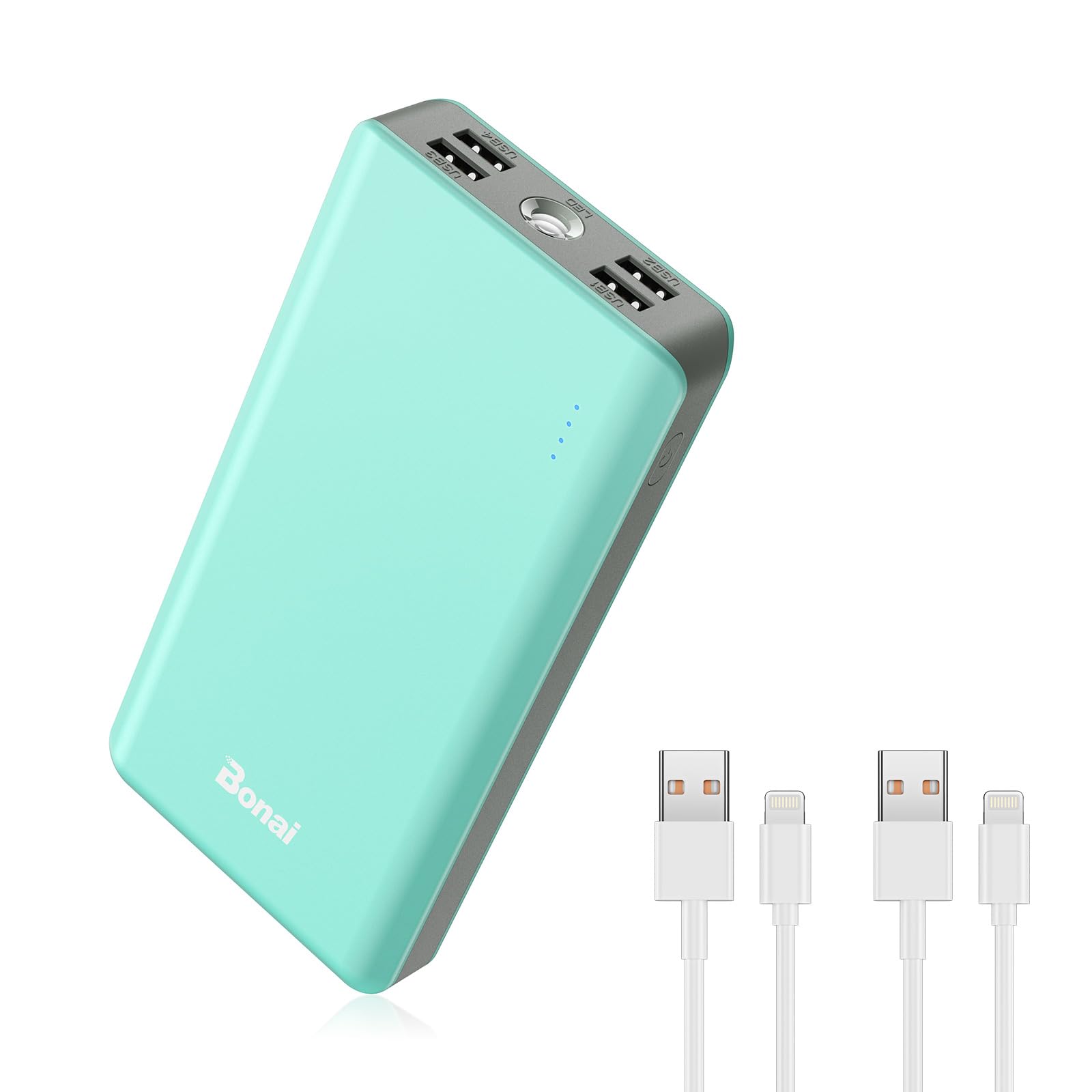 BONAI Portable Charger 30000mAh, (Huge Capacity,Flashlight)(Outdoor)  Output External Battery Pack with Cables, 4A Input High-Speed Charging