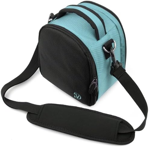 SkyBlue Black SLR Small Camera Bag for Kodak PixPro Printomatic Smile Classic and Mini Shot